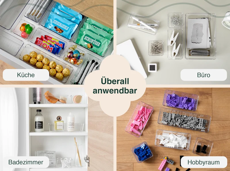 uandu Schreibtisch-Organizer · 17T x 24B x 17H cm · Durchsichtig