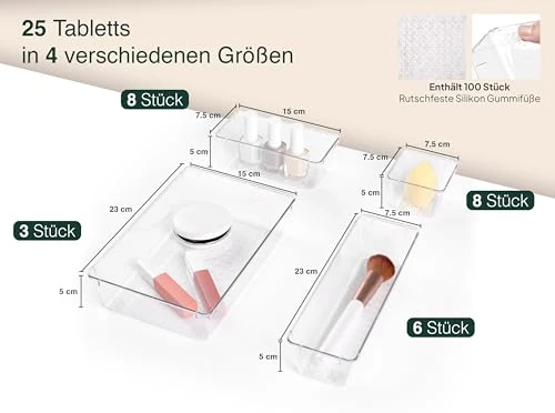 uandu Schreibtisch-Organizer · 17T x 24B x 17H cm · Durchsichtig