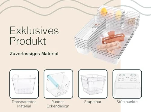 uandu Schreibtisch-Organizer · 17T x 24B x 17H cm · Durchsichtig