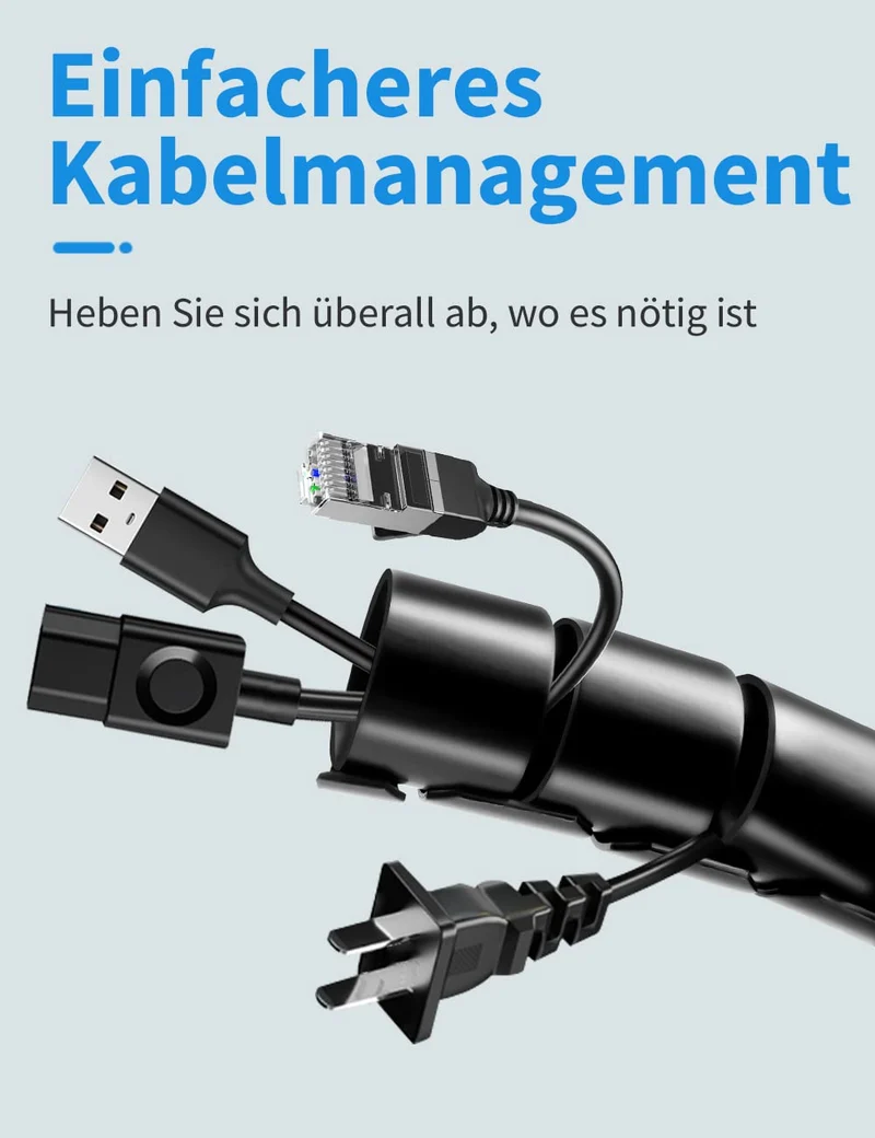 shinfly Kabelorganisation · 150L x 2,2B cm · Schwarz