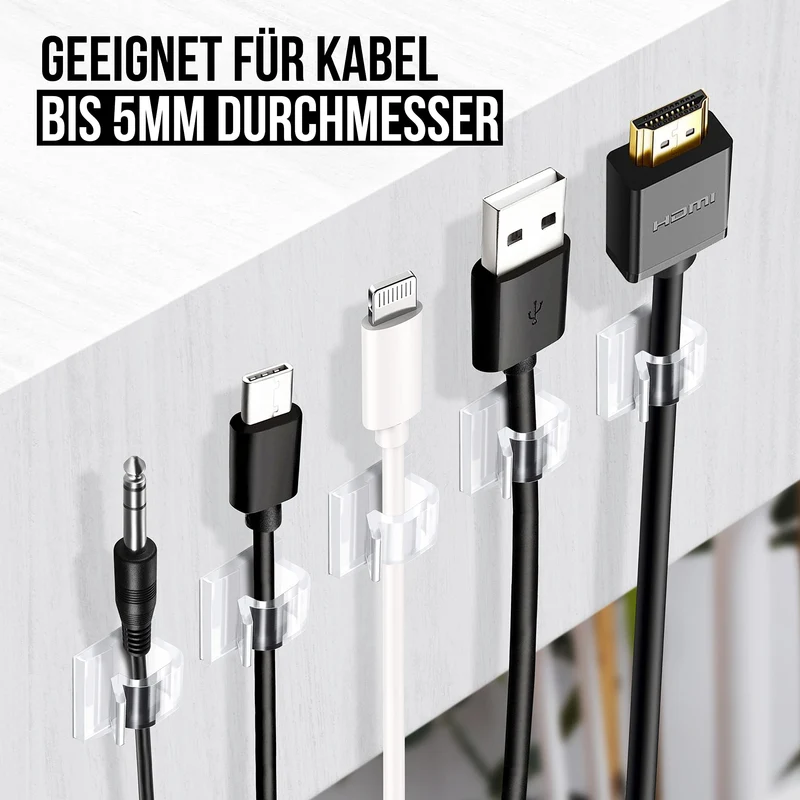 MYMIND Kabelorganisation · Transparent 50 Stück · Transparent
