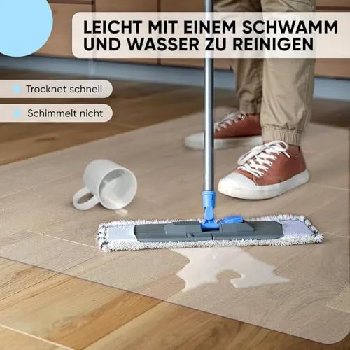 Björn&Schiller Bodenschutzmatte 100 x 120 cm Kratzschutz Schreibtischunterlage, Transparent, rutschfeste Bürostuhlunterlage, Bodenmatte, Stuhlunterlage, Stärke: 1,5 mm