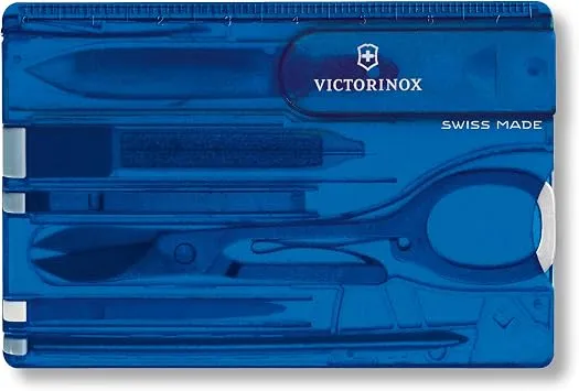 Victorinox Swiss Card Classic Multitool-Taschenmesser, 10 Funktionen, Blau