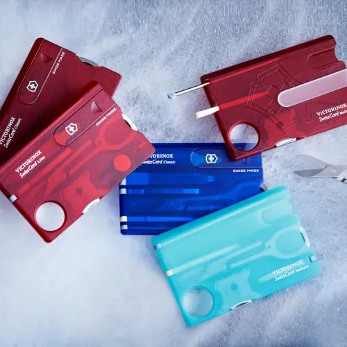 Victorinox Swiss Card Classic Multitool-Taschenmesser, 10 Funktionen, Blau