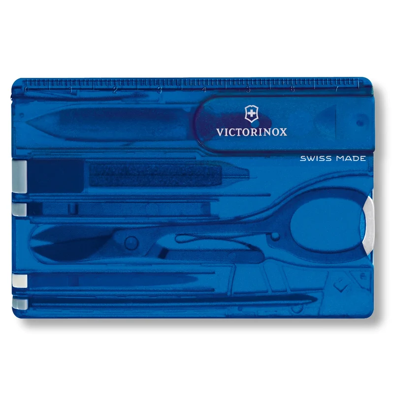 Victorinox Swiss Card Classic Multitool-Taschenmesser, 10 Funktionen, Blau