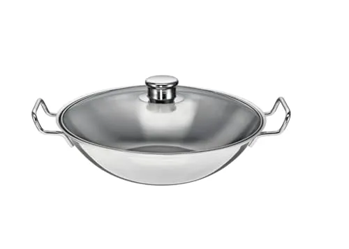 Schulte-Ufer 6659-36 i Wok BO-lang, inkl. Zubehör, 36 cm, Edelstahl, Silber