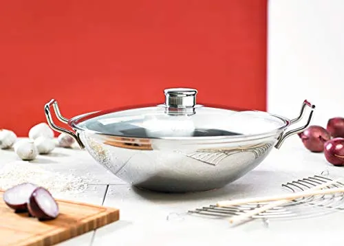 Schulte-Ufer 6659-36 i Wok BO-lang, inkl. Zubehör, 36 cm, Edelstahl, Silber