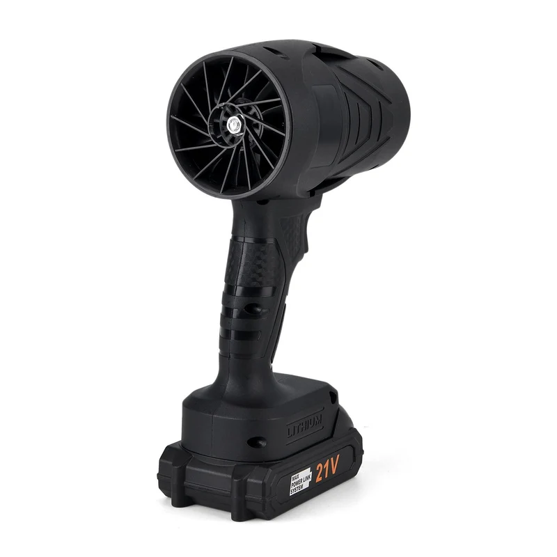 Leistungsstarker Akku Laubbläser 21 V 300 W 38000 Pa mit Lithium Akku, Schwarz