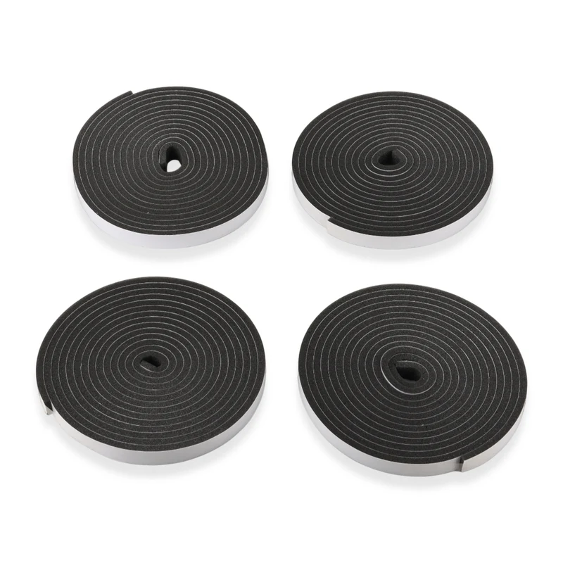 LIVMORE Schallschutz und Zugluftstopper aus PU Schaum, 4er Set, Schwarz