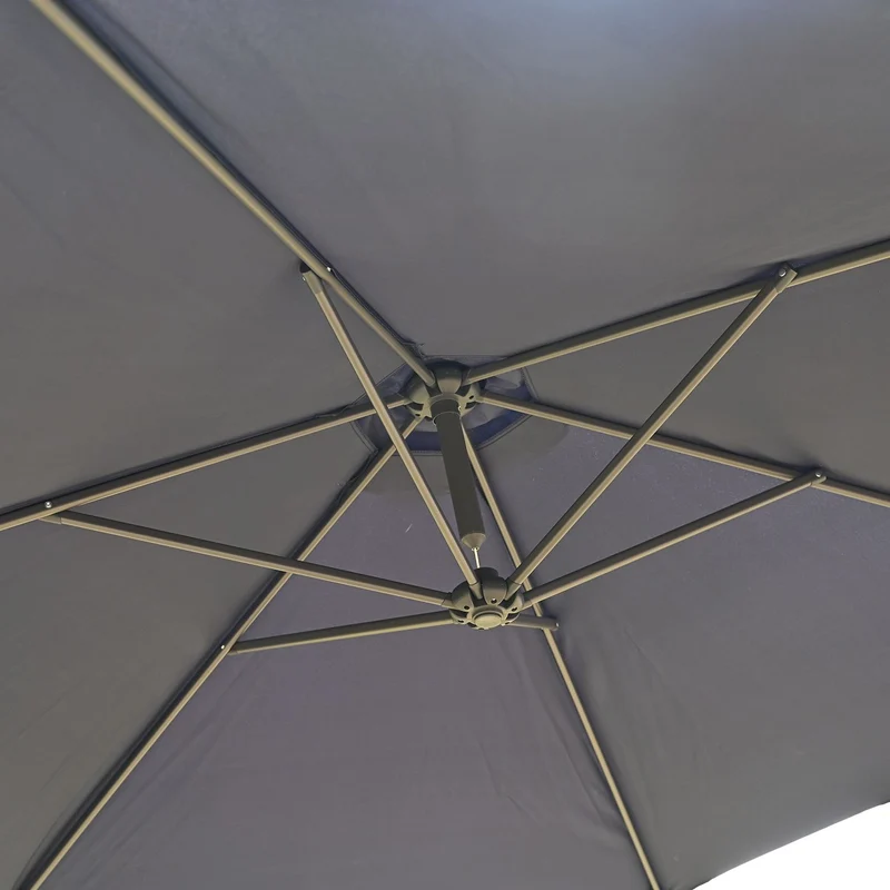 Garten Sonnenschirm, Stahlgestell, 3 m, 6 Streben, Blau