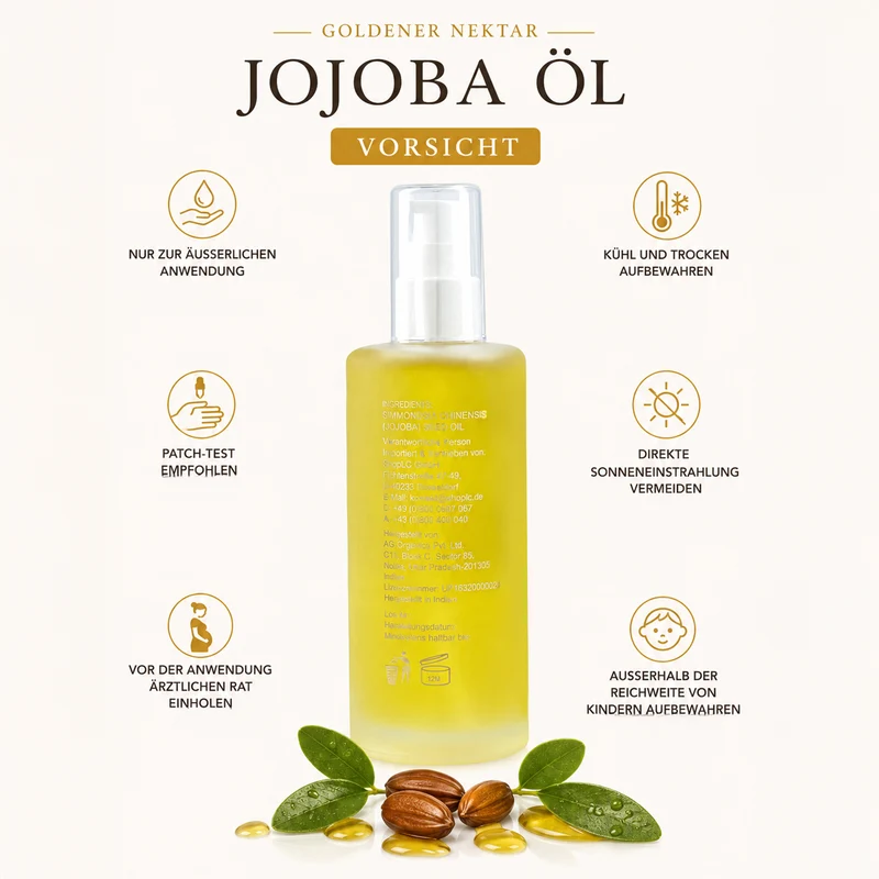 Sqin Botanicals Jojobaöl, kaltgepresst, naturrein, 200 ml