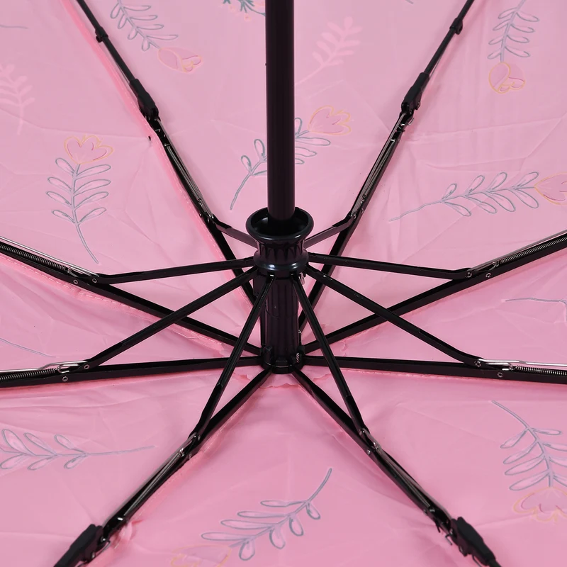 Farbwechsel-Regenschirm mit Blumenmotiv, Durchmesser 103 cm, Länge 32 cm, Rosa