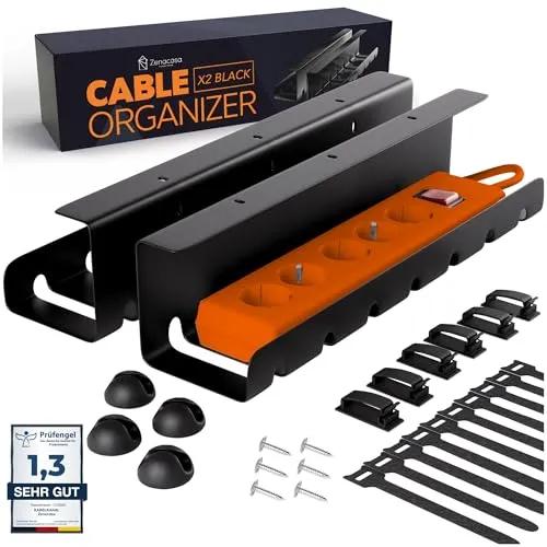 Zenacasa Kabelorganisation · 2er-Set · Schwarz