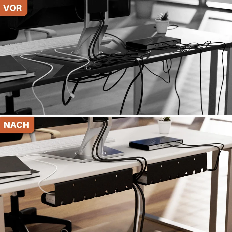 Zenacasa Kabelorganisation · 2er-Set · Schwarz