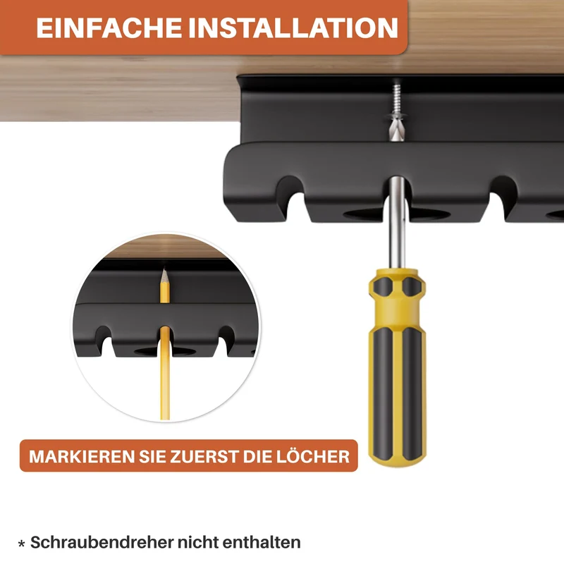 Zenacasa Kabelorganisation · 2er-Set · Schwarz