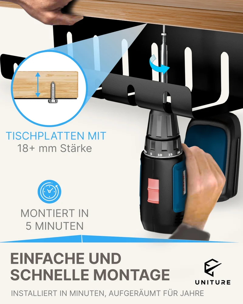 UNITURE Kabelorganisation · 2er Set - Schwarz
