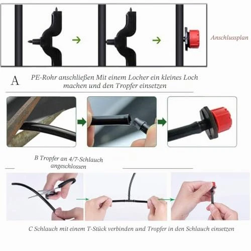 Kalolary 100Pcs Bewässerung Tropfer Sprinkler, Micro Tropfer Bewässerungs