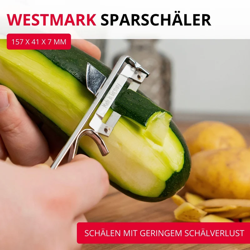 Westmark Sparschäler Famos – mit geschärftem Ausstecher, Made in Germany