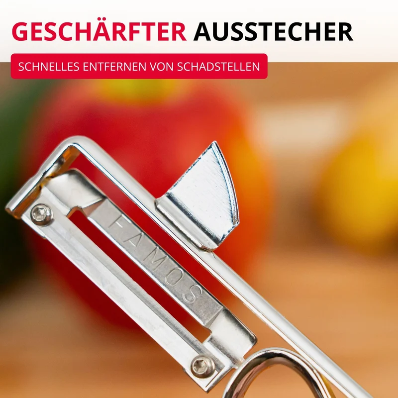 Westmark Sparschäler Famos – mit geschärftem Ausstecher, Made in Germany