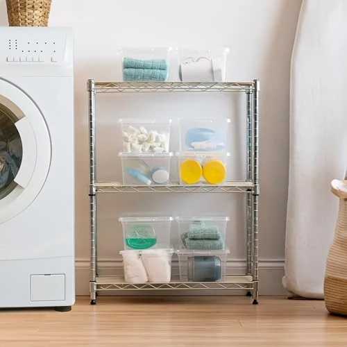 Iris Ohyama Vielseitige Aufbewahrungsboxen, 5L, 10er-Set, Transparent, Deckel leicht schließbar, Stapelbar, Für Schrank, Regale, Klassenzimmer, Organisation, Spielzeug, Kunstbedarf, Schuhe, CNL-5