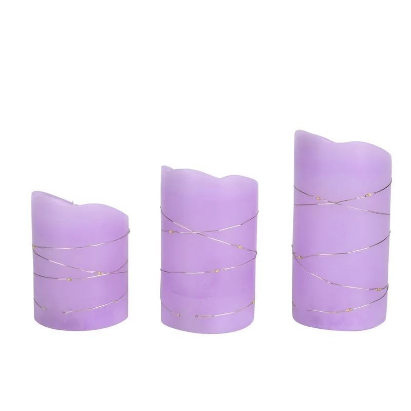3er Set - LED-Kerzen ohne Flamme mit Fernbedienung, rot