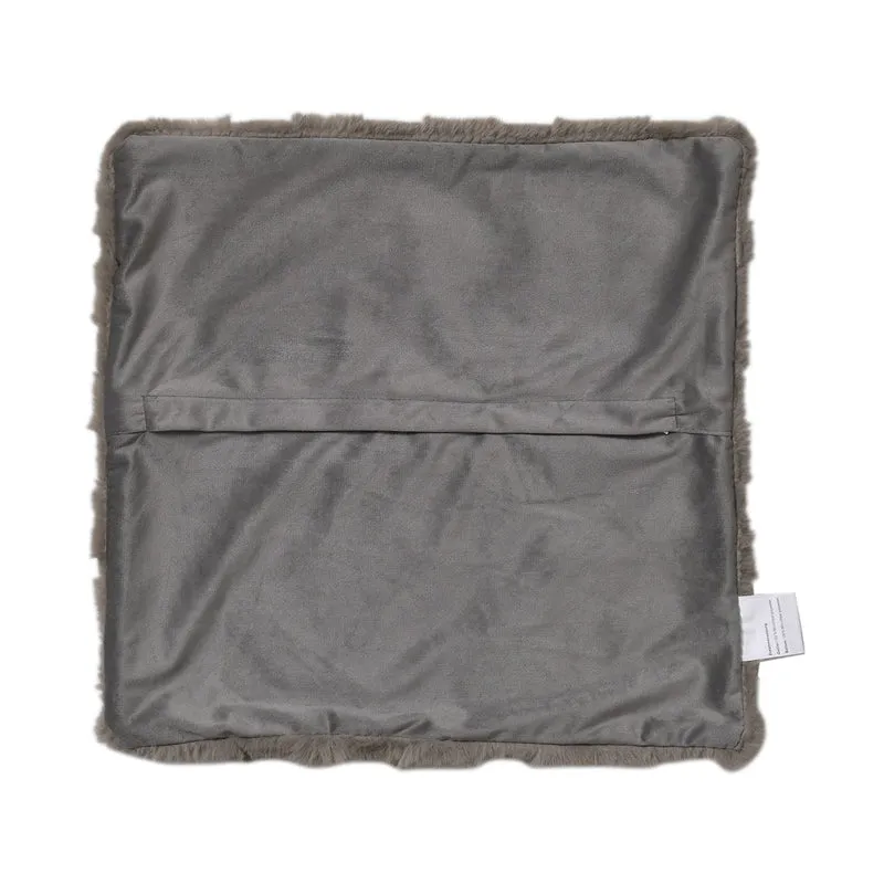 Superweicher Mikroplusch 2er Set Sofa-Kissenbezüge mit Rautenmuster, 45 x 45 und 60 x 60 cm, Hellbraun