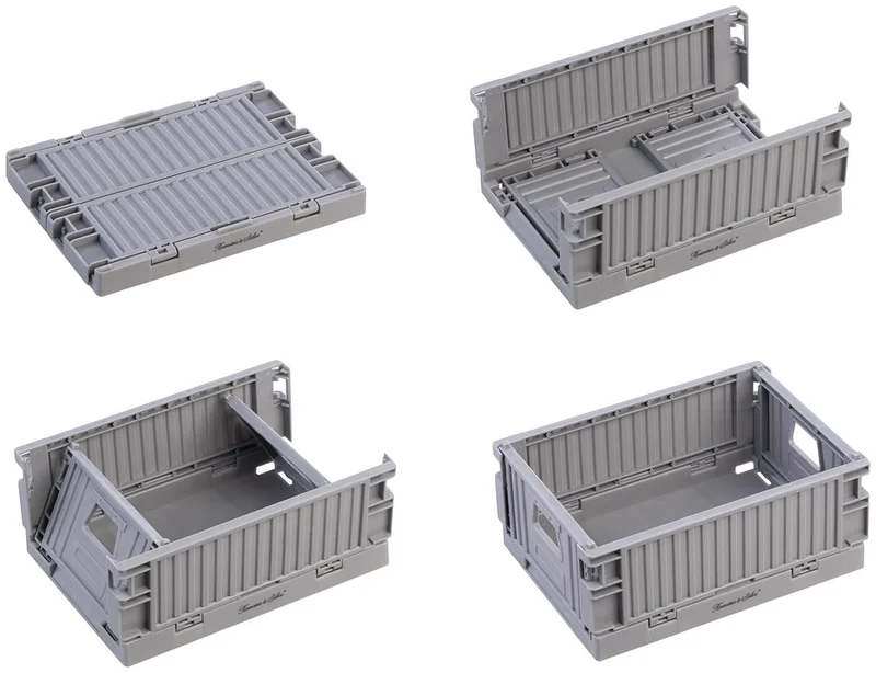 Rosenstein & Söhne Kunststoff-Klappboxen: 16er-Set Kunststoff-Aufbewahrungskisten, stapelbar, 14,5 x 10,3 x 6 cm (Faltklappboxen, Kinderboxen)