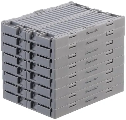 Rosenstein & Söhne Kunststoff-Klappboxen: 16er-Set Kunststoff-Aufbewahrungskisten, stapelbar, 14,5 x 10,3 x 6 cm (Faltklappboxen, Kinderboxen)