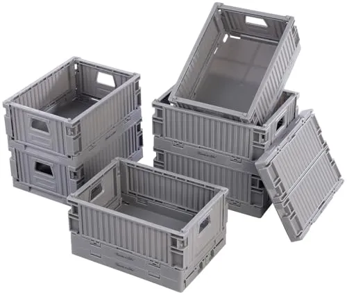 Rosenstein & Söhne Kunststoff-Klappboxen: 16er-Set Kunststoff-Aufbewahrungskisten, stapelbar, 14,5 x 10,3 x 6 cm (Faltklappboxen, Kinderboxen)