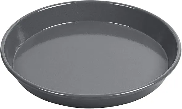 Original Kaiser La Forme Plus rundes Backblech 30 cm, Emailleboden, antihaftbeschichtet, schnittfest, sauerteigbeständig, extra hoher Rand, Schwarz