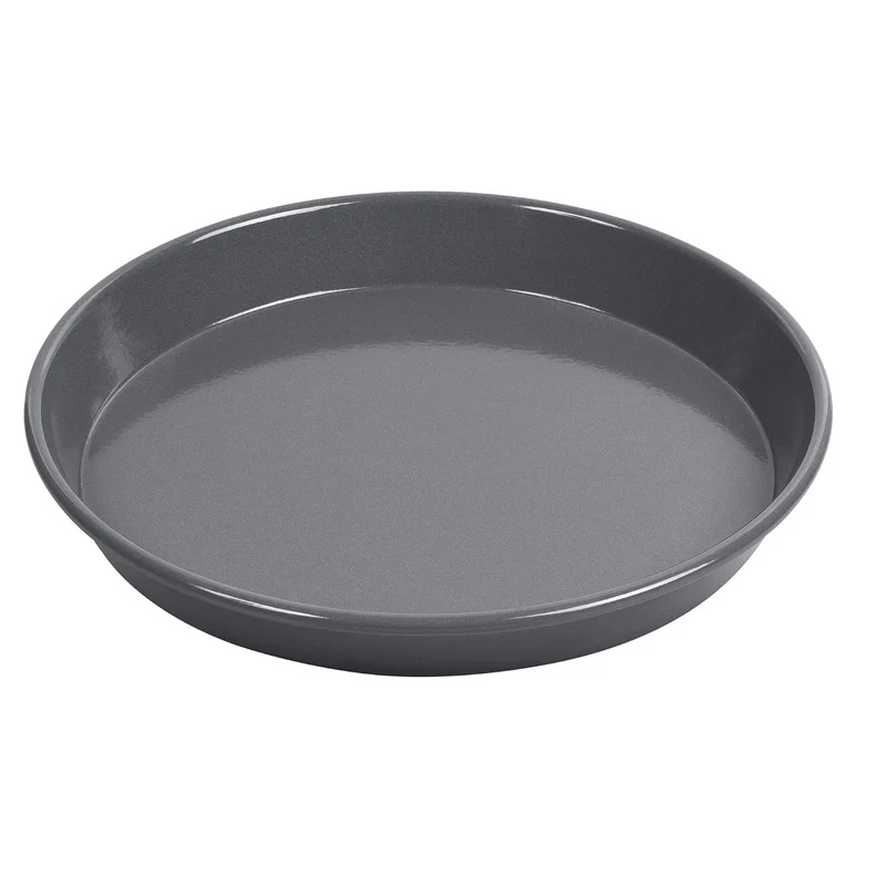 Original Kaiser La Forme Plus rundes Backblech 30 cm, Emailleboden, antihaftbeschichtet, schnittfest, sauerteigbeständig, extra hoher Rand, Schwarz