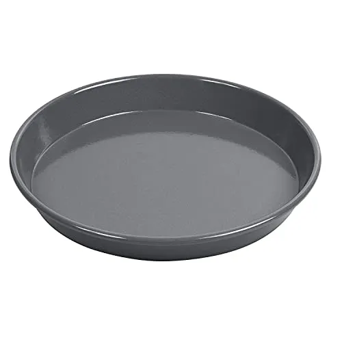 Original Kaiser La Forme Plus rundes Backblech 30 cm, Emailleboden, antihaftbeschichtet, schnittfest, sauerteigbeständig, extra hoher Rand, Schwarz