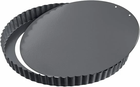 Original Kaiser La Forme Plus Tarteform mit Hebeboden 28 cm, Quicheform antihaftbeschichtet, herausdrückbarer Emailleboden, schnittfest, servierfertig
