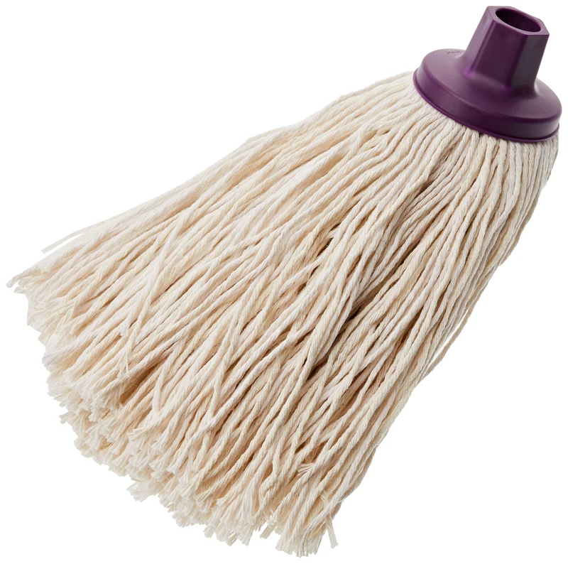 Mery | Baumwollmopp | Super saugfähig | XL Mopkopf | Universelles Gewinde | Robuster Wischmopp | Naturfarbe | 22 cm, Ekrü
