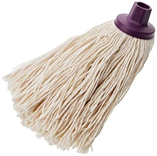 Mery | Baumwollmopp | Super saugfähig | XL Mopkopf | Universelles Gewinde | Robuster Wischmopp | Naturfarbe | 22 cm, Ekrü