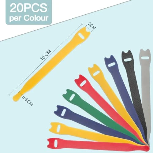 Zivacate 120 Stück Wiederverschließbare Kabelbinder aus Nylon