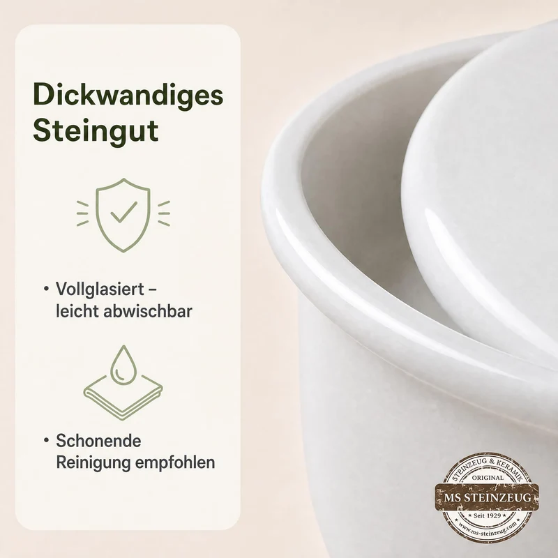 Brottopf in weiss - Brotkasten - oval - Steingut mit Belüftung