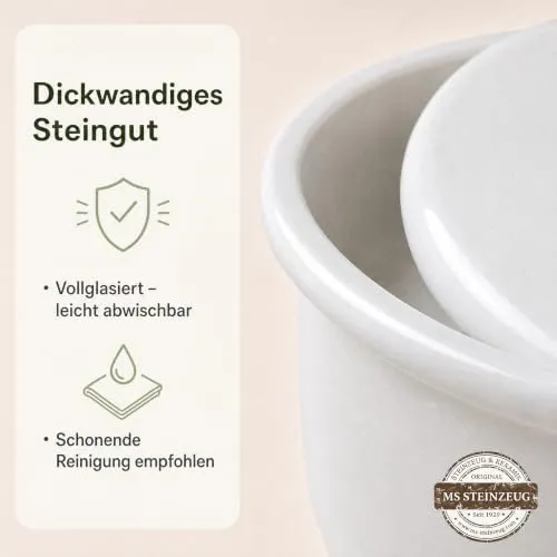 Brottopf in weiss - Brotkasten - oval - Steingut mit Belüftung