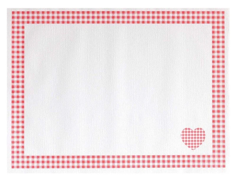 Tischsets 30x40 cm – 100 Stück – Landhaus Stil Rot – Einweg Platzsets aus Papier – Deko Tischunterlagen für Gastronomie, Hochzeit, Feier & Alltag