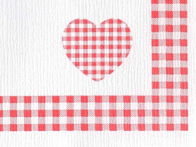 Tischsets 30x40 cm – 100 Stück – Landhaus Stil Rot – Einweg Platzsets aus Papier – Deko Tischunterlagen für Gastronomie, Hochzeit, Feier & Alltag