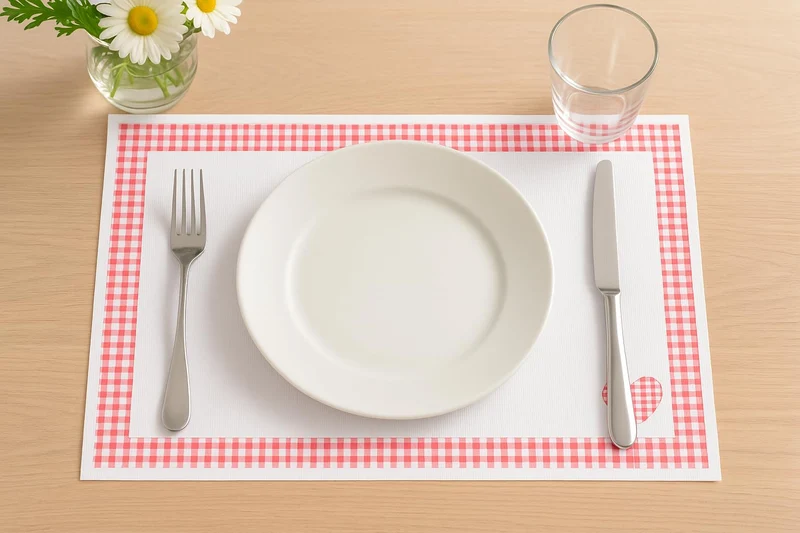 Tischsets 30x40 cm – 100 Stück – Landhaus Stil Rot – Einweg Platzsets aus Papier – Deko Tischunterlagen für Gastronomie, Hochzeit, Feier & Alltag
