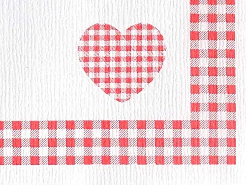 Tischsets 30x40 cm – 100 Stück – Landhaus Stil Rot – Einweg Platzsets aus Papier – Deko Tischunterlagen für Gastronomie, Hochzeit, Feier & Alltag