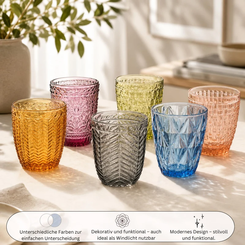 Sänger Porto Gläser Set 6-tlg für 6 Personen, Trinkgläser aus Glas 310 ml