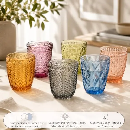 Sänger Porto Gläser Set 6-tlg für 6 Personen, Trinkgläser aus Glas 310 ml