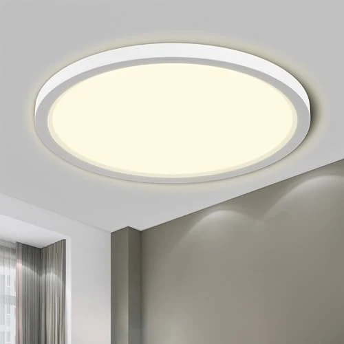 LQWELL LED Deckenleuchte IP44 Badlampe Rund Flach 18W 4000K 1980lm 22cm
