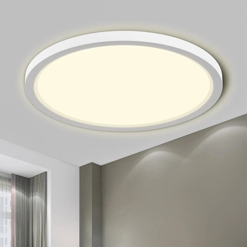 LQWELL LED Deckenleuchte IP44 Badlampe Rund Flach 18W 4000K 1980lm 22cm