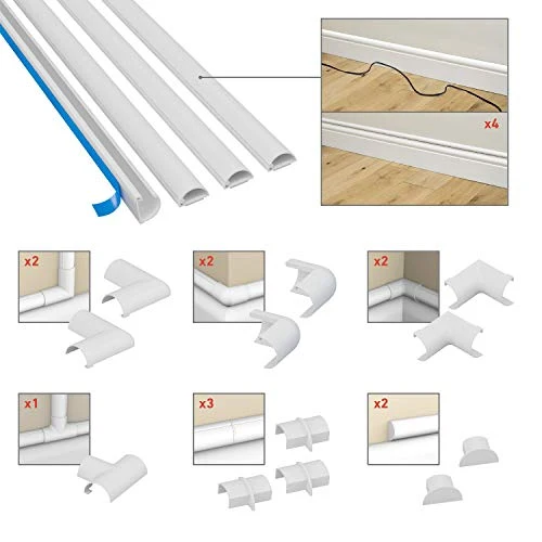 D-Line Kabelorganisation · 100L x 2B cm · Weiß