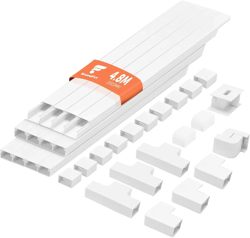 shinfly Kabelorganisation · 40L x 1,5B cm · Weiß