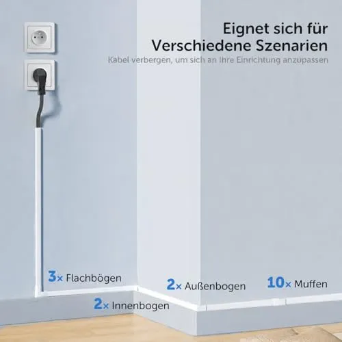 shinfly Kabelorganisation · 40L x 1,5B cm · Weiß