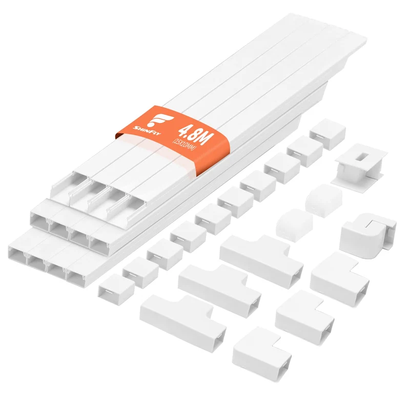 shinfly Kabelorganisation · 40L x 1,5B cm · Weiß